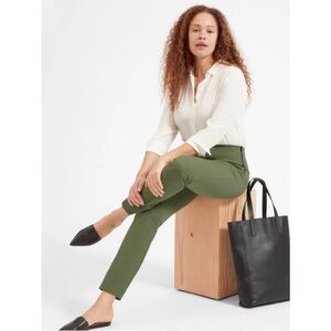 Everlane The Side Zip Cotton Stretch Pants Size 4 Olive Green